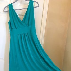 Teal Faux Wrap Dress